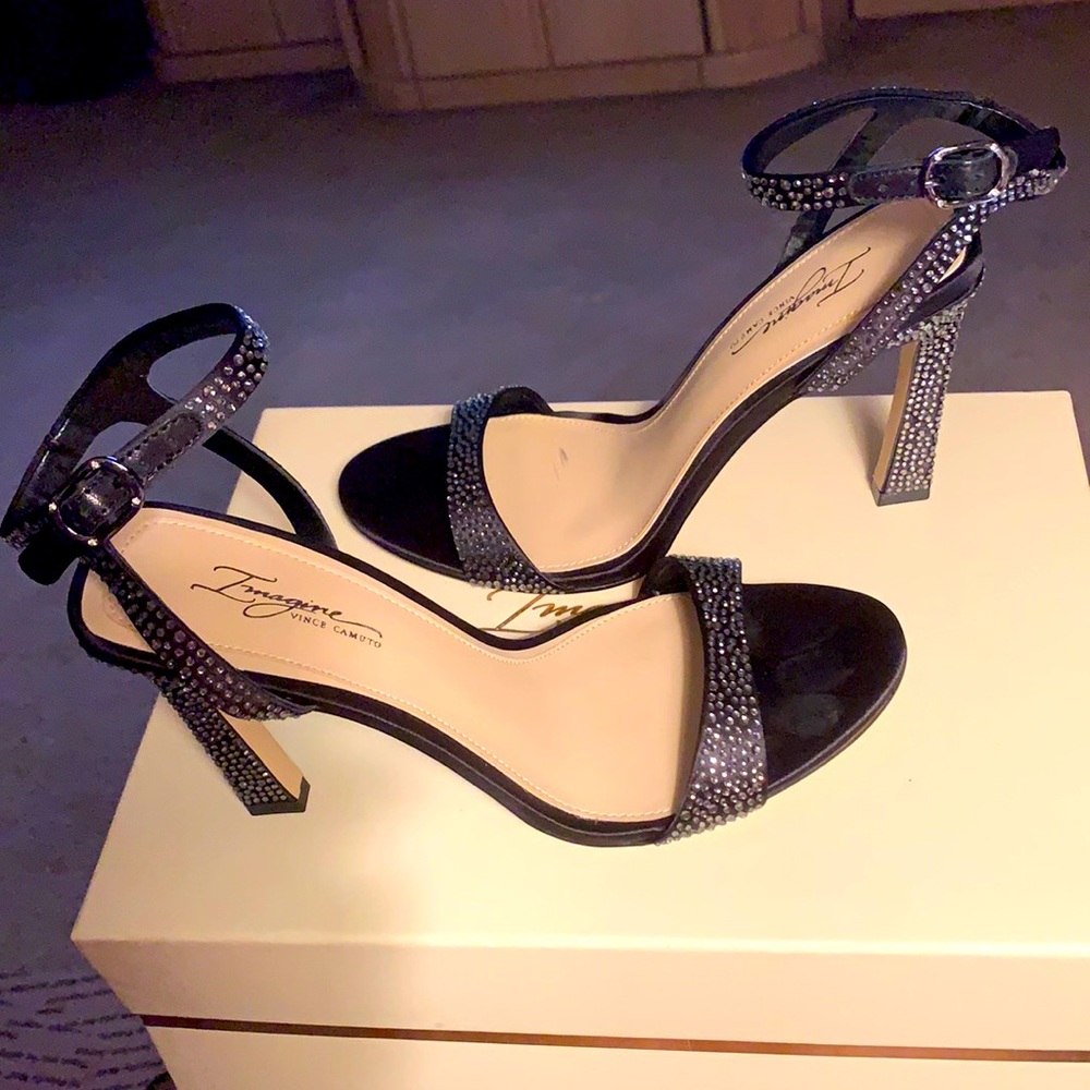 VINCE CAMUTO IMAGINE RHINESTONE STUDDED HIGH HEELS